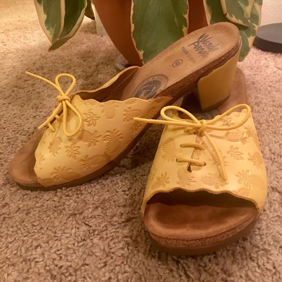 Wanda Panda Shoes Yellow Wanda Panda Pineapple Slide Wedges Poshmark